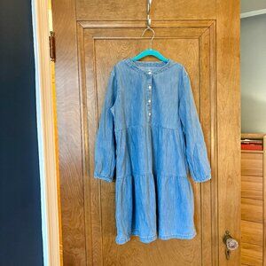 Primary Girls Chambray Popover Dress Size 12